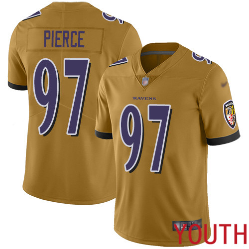Baltimore Ravens Limited Gold Youth Michael Pierce Jersey NFL Football 97 Inverted Legend